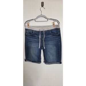 Womens Cuffed Denim Burmuda Shorts